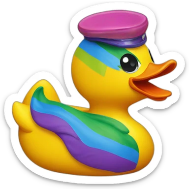 a pride rubber duck sticker