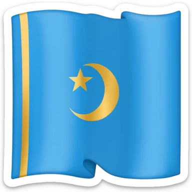 minimalist Crimean Tatar flag, emoji style sticker