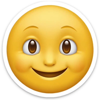 Emoji, yellow round smirking face sticker