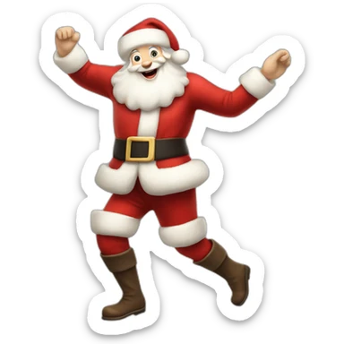 dancing pale skin santa claus full body sticker