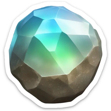 An opalescent rock gem in an orb sticker