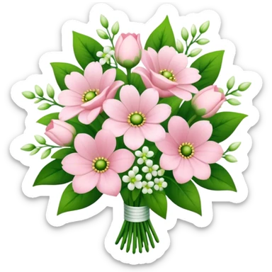 pale pink flower bouquet  sticker