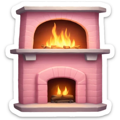 Cozy Winter Pink fireplace sticker