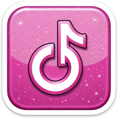 glitter pink logo TikTok sticker