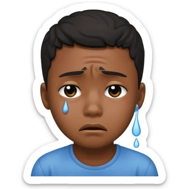 black boy crying sticker