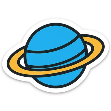 blue saturn sticker