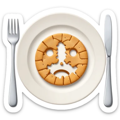 empty plate with crumbs leftover after eating sticker