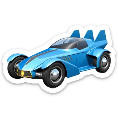  the animated series aerodynamic futuristic Batmobile loosely based on 1936 school bus (flat long straight faceted mechanical body) stealthy town hot rod desert dirt racing buggy  sticker