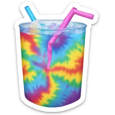 tie-dye drink sticker