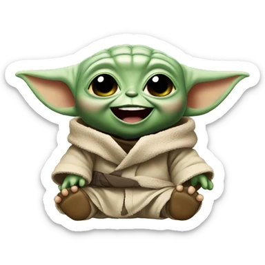 laughing baby yoda sticker
