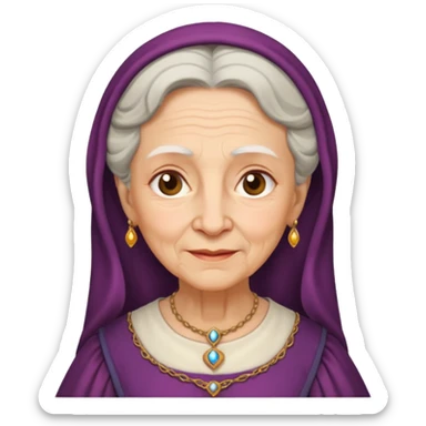 In medieval fairy tales, a kind and amiable grandmother who did not wear jewelry sticker