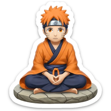 Obito Uchiha where he sits on a stone and sticker