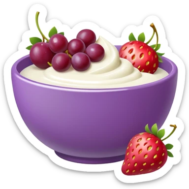 yoghurt bowl with grapes and strawberries  sticker