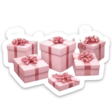 Light pink Christmas gifts under a white Christmas tree  sticker