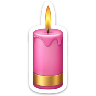 pink with goldtones candle sticker