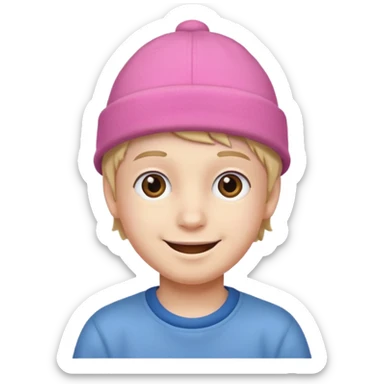 pink hat boy sticker