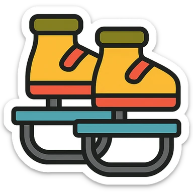 trampoline shoes, minimal, flat icon style sticker