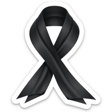One Black thin ribbon for dead people honoring sticker