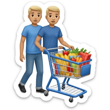 man-with-a-shopping-cart-full-body sticker
