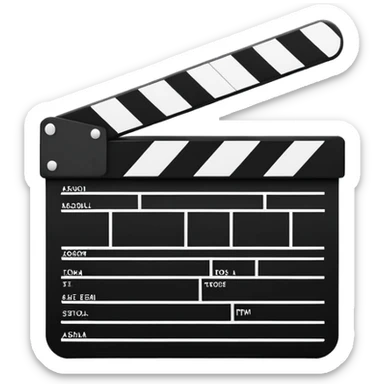 ultra minimal clapperboard, only 5-6 lines total, pure geometric abstraction, absolute minimalism sticker