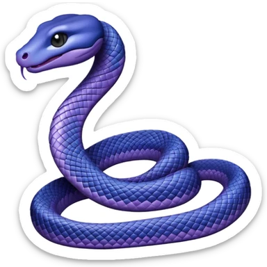 a snake emoji in a dark blue to dark purple gradient sticker