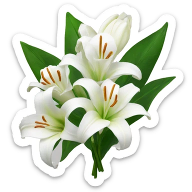White bouquet of lillies sticker
