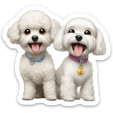 Toy poodle and maltese dog smiling sticker