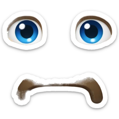 white guy with dark brown hair and beard with blue eyes  sticker