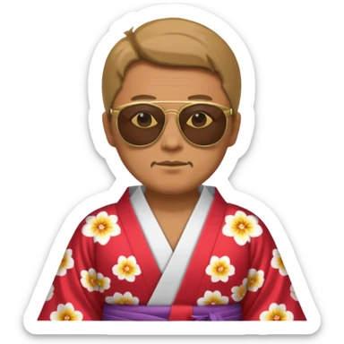 kimono  ancient man with sunglasses sticker