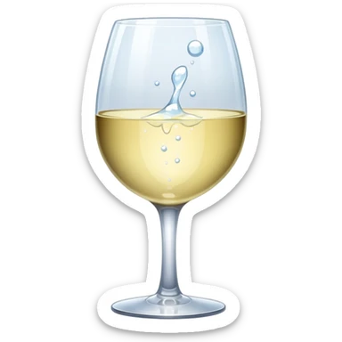 Wine glass blowing bubbles sticker