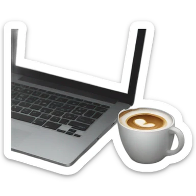 coffee and laptop sticker