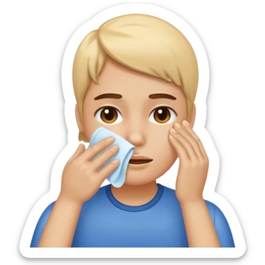 Wiping off sweat sticker