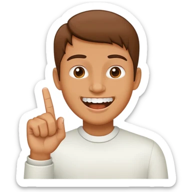 Mouth with an index finger on the teeth sticker