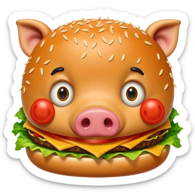 Pig face but it’s actually a burger sticker