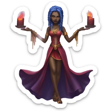 "Technomancy is the use of magic or mystical powers to control and manipulate technology” + "It's kind of like cyberpunk magic or how in some games, characters hack into systems using magic." 🖥️⚡🧙‍♂️ Make a ancient vampire technomancy goddess sticker