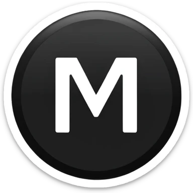 Black Circle with MB written on it sticker