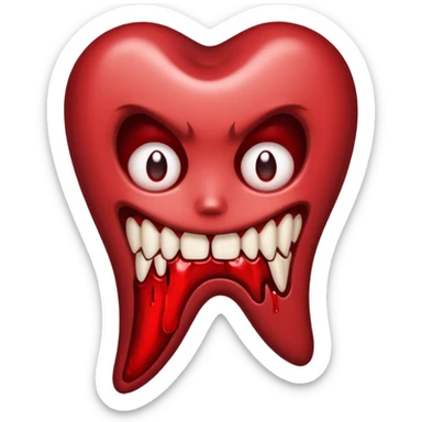 Pulled tooth with blood. sticker