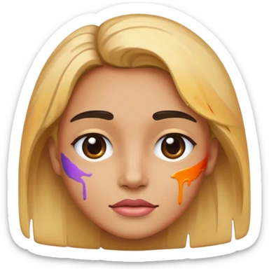 Paint style face sticker