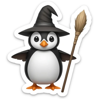 Cadı penguen sticker