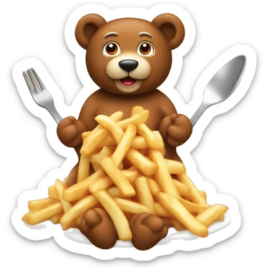 nounours sur poutine sticker