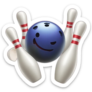 bowling ball is knocking down three pins sticker