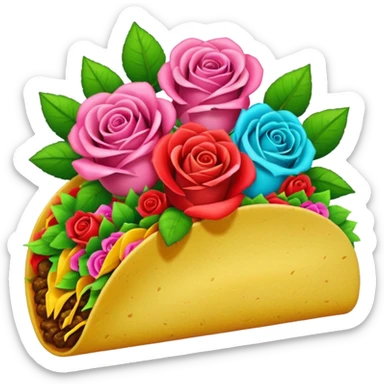 Tacos and roses gift  sticker