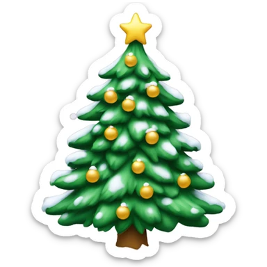 Christmas tree covered in snow ￼ sticker