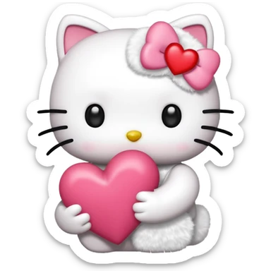 hello kitty with heart sticker