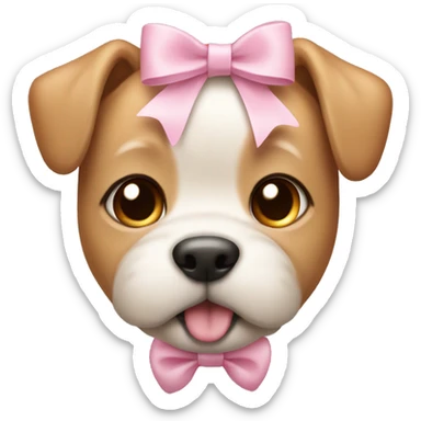 cute dog wearing a light pink bow sticker