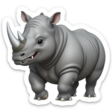 angry rhinoceros sticker