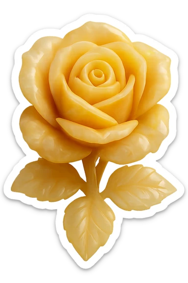 yellow Opal crystal rose flower, remove background sticker