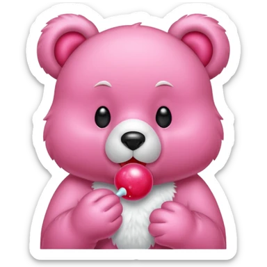 Gloomybear red bubblegum in mouth sticker