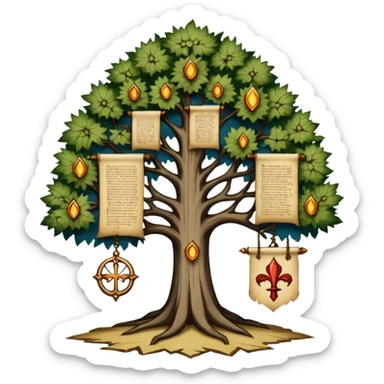 RPG skill tree medieval sticker