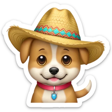 Un perro llorando con sombrero  sticker